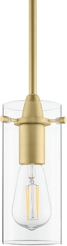 Lot of (2) Linea Lighting Modern Gold Pendant Lights with Clear Glass Shade - E-Comm Return, Appear New - Lot 819