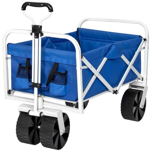 Folding Utility Wagon Cart w/ Oversized Wheels, Steel Frame, 150lb Capacity - Appears New  - Lot 777