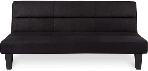 Microfiber Futon Convertible Couch Sofa Bed w/ 6in Thick Mattress Padding - Appears New - Lot 344