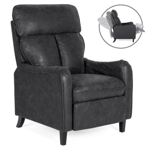 Upholstered Faux Leather English Roll Arm Chair Recliner - Appears New  - Lot 98