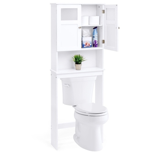 Over-the-Toilet Space Saver Double Door Linen Toiletry Storage Cabinet - Appears New  - Lot 525