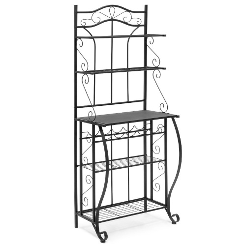 5 Tier Black Metal Kitchen Bakers Rack - Appears New  - Lot 515