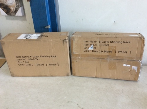 Lot of (2) 5-Layer Shelving Racks - E-Comm Return, Unknown Condition  - Lot 174