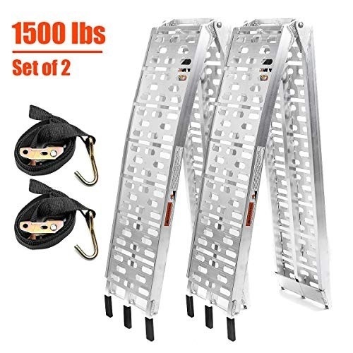 TOOCA 7.5' Folding Aluminum Loading Ramps, 1500lbs Capacity, Set of 2 - Appear New   - Lot 126