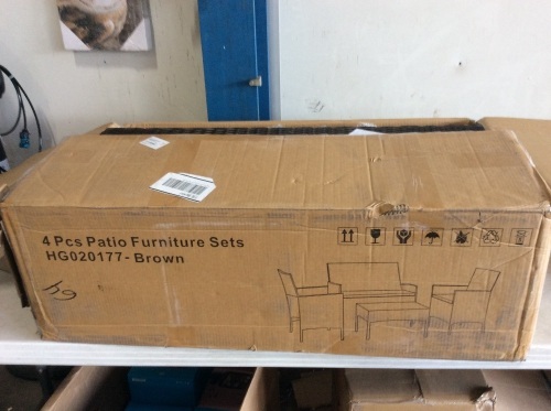 4 Piece Patio Furniture Set, Brown - Appears New  - Lot 637