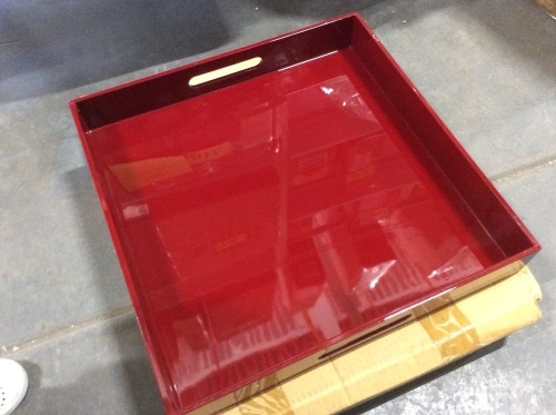 16" Red Square Serving Tray - Appears New  - Lot 888