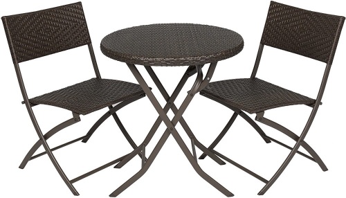 3pc Rattan Patio Bistro Set Hand - Appears New  - Lot 73