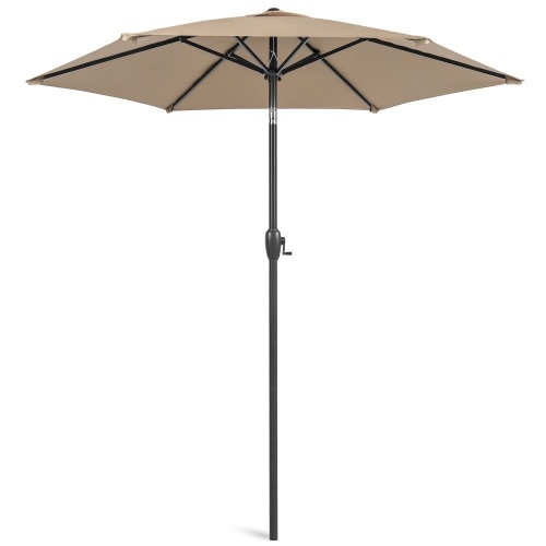 7.5ft Outdoor Market Patio Umbrella w/ Push Button Tilt, Crank Lift - Appears New  - Lot 391a