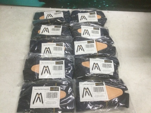 Lot of (10) MeloTough Heavy Duty Work Suspenders - New - Lot 440