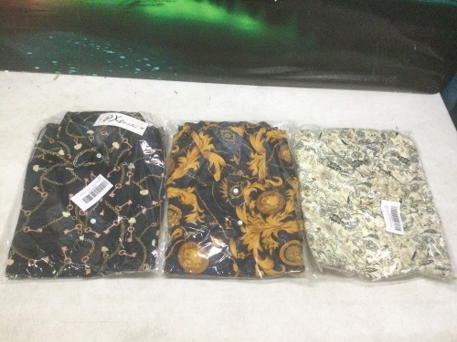 Box of Men's 2 Piece Tracksuit Shorts & Button Downs, 3 Styles, Multiple Sizes - New - Lot 614