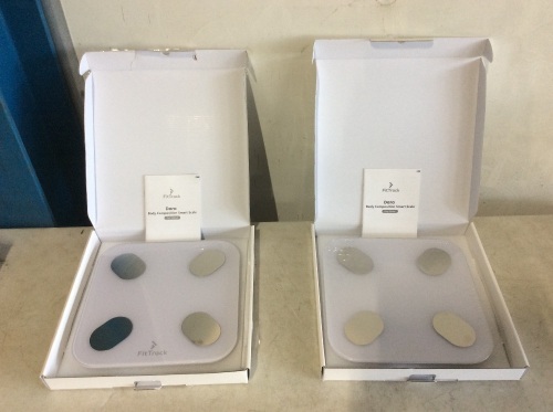 Lot of (2) FitTrack Body Composition Smart Scales - 1 New, 1 E-Comm Return, Like New - Lot 323