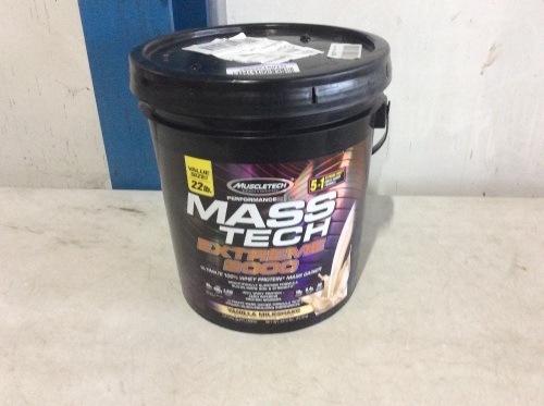 MuscleTech Mass-Tech Extreme 2000 Whey Protein Powder, Vanilla, 22 lbs - Appears New - Lot 281