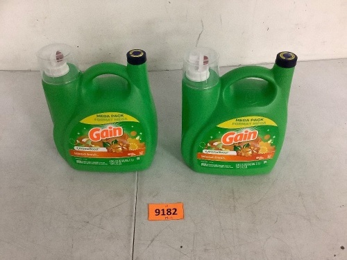 2 Containers of Gain Detergent - Lot 9182