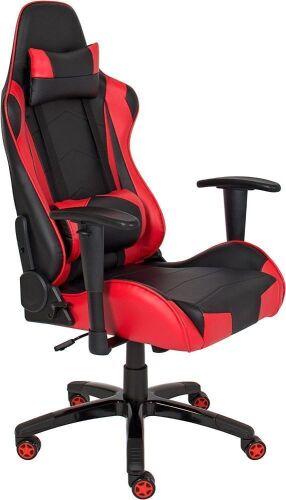 Adjustable Faux Leather Gaming Office Chair with Support Cushions - Lot 219
