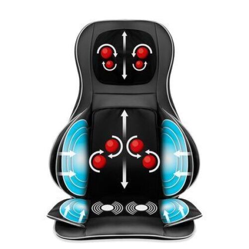 Air Compression Shiatsu Neck & Back Massager Seat w/ Heat, Rolling Massage  - Lot 820