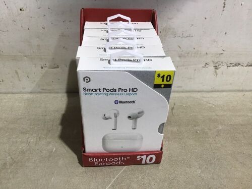 Lot of (5) Smart Pods Pro HD Noise Isolating Wireless Earbuds  - Lot 249