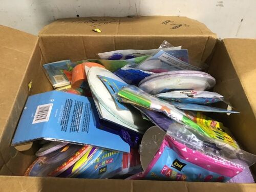 Box of Party Supplies  - Lot 592
