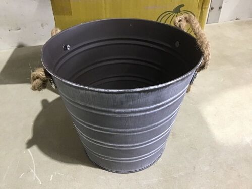Case of (4) Ribbed Metal Bins  - Lot 1044