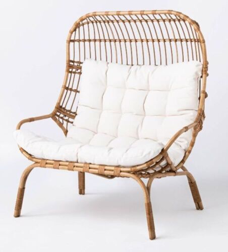 Wicker & Metal Patio Egg Chair - Small Scratches on Feet - Lot 117