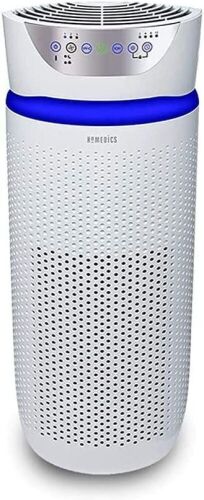 Homedics TotalClean Deluxe 5-in-1 Tower Air Purifier, UV-C Light, True HEPA Filtration for 1,659 Sq Ft , Air Quality Particle Sensor, Odor Reducer - Lot 750