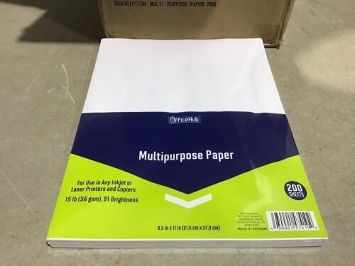 Case of (12) OfficeHub Multipurpose Paper, 200 Sheets  - Lot 922