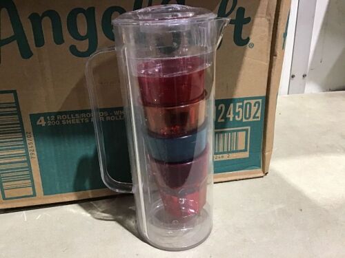 Lot of (5) Plastic Pitcher w/ Stackable Tumblers - Lot 266