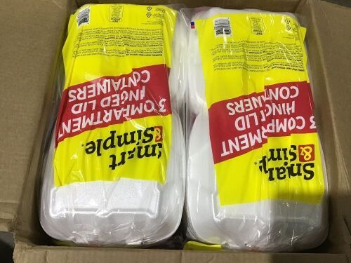 Case of 3 Compartment Hinged Lid Containers  - Lot 519