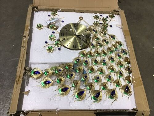 Peacock Wall Clock  - Lot 466