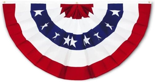 Lot of (4) Anley USA Pleated Fan Flag 3' x 6'  - Lot 484