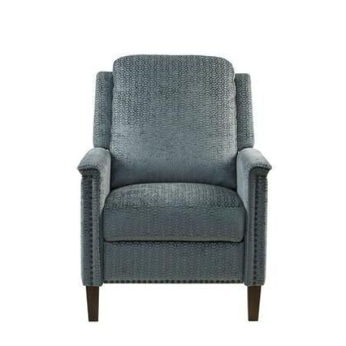 Madison Park Salinna 28" Push Back Recliner, Charcoal w/ Bronze Nailheads  - Lot 65