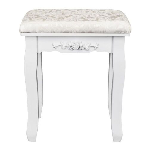 Padded Cushioned Vanity Stool with Wood Legs - Lot 494