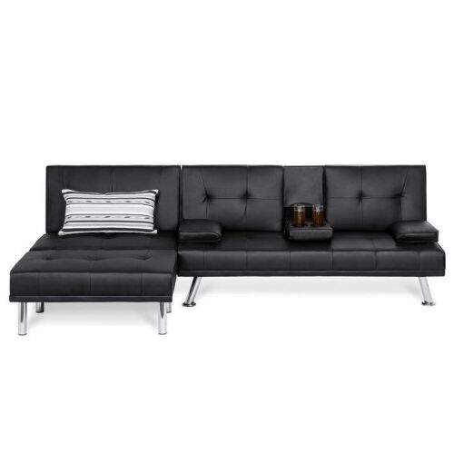3-Piece Modular Modern Furniture Set w/ Double & Single Futons, Footstool  - Lot 29