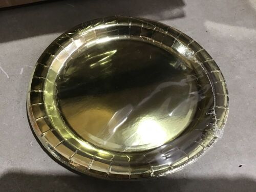 Lot of (19) Gold 8" Party Plates, 8 ct  - Lot 845