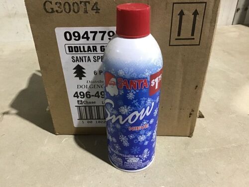 Case of (6) Santa Snow Window Spray  - Lot 804