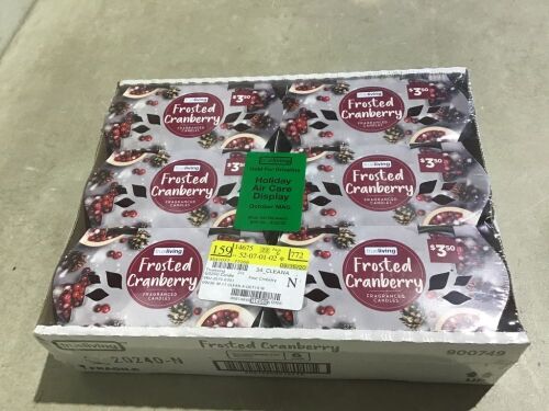 Case of (12) Frosted Cranberry Scented Candles  - Lot 462