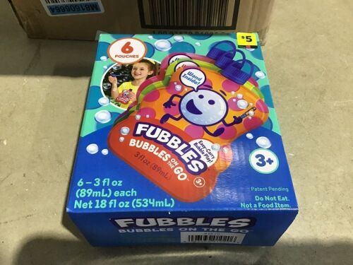 Case of (6) Fubbles Bubbles on the Go, 6 pc - Packaging is Mousy  - Lot 944