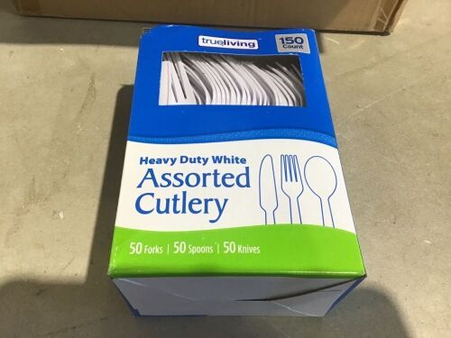Case of (6) Heavy Duty White Assorted Plastic Cutlery, 150 pc  - Lot 992