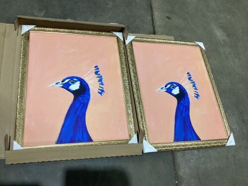 Lot of (2) Opalhouse Peacock Wall Art  - Lot 669