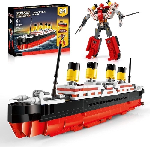 Titanic Stem Toys, 2 in 1 Titanic Model & Transform Robot Building Kit - Lot 355