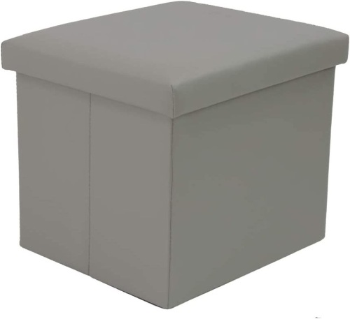 KKTONER Faux Leather Foldable Storage Ottoman Footstool - Lot 294