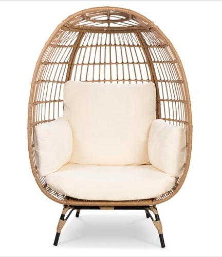 Wicker Egg Chair Oversized Indoor Outdoor Patio Lounger - Lot 17