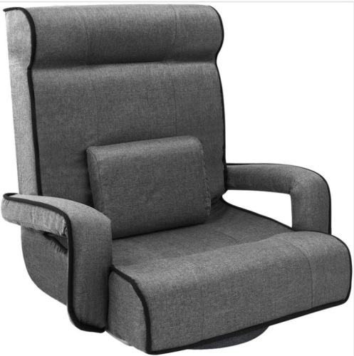 Oversized Swivel Gaming Floor Chair w/ Armrest, Adjustable Backrest - Lot 150