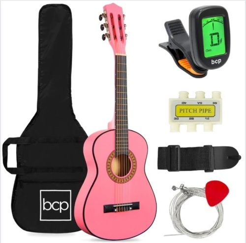 Kids Acoustic Guitar Beginner Starter Kit with Carrying Case - 30in - Lot 292