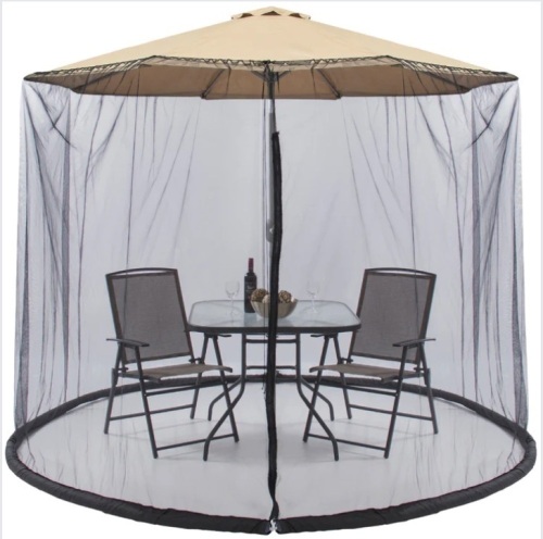 Adjustable Bug Net Accessory for Patio Umbrella w/ Zippered Door - 9ft - Lot 420