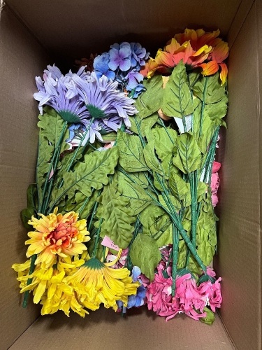 Large Box of Misc Artificial Flowers - Lot 62