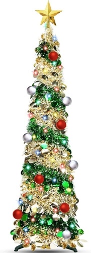 5 Ft Tinsel Pop up Christmas Tree - Lot 443