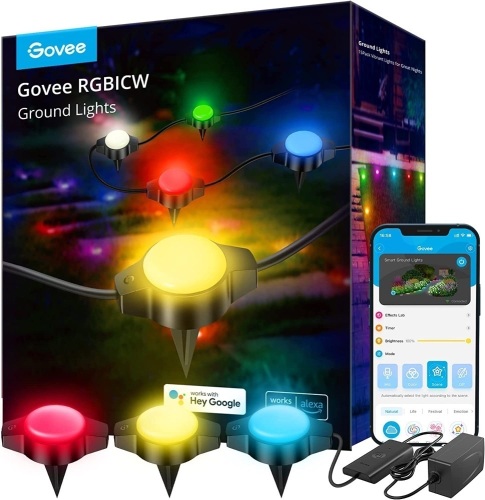 Govee Outdoor Ground Lights, 36ft RGBIC Pathway Lights with Warm White, 15 Pack - Lot 275
