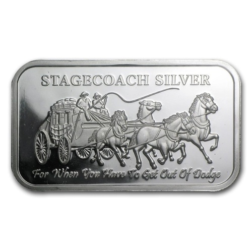 Stagecoach Silver Bar, 1oz, .999 Silver - Lot 6