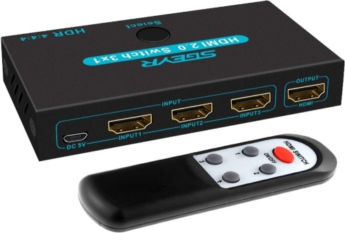 SGEYR HDMI 2.0 Switch Splitter 3x1 w/ Remote - Lot 7