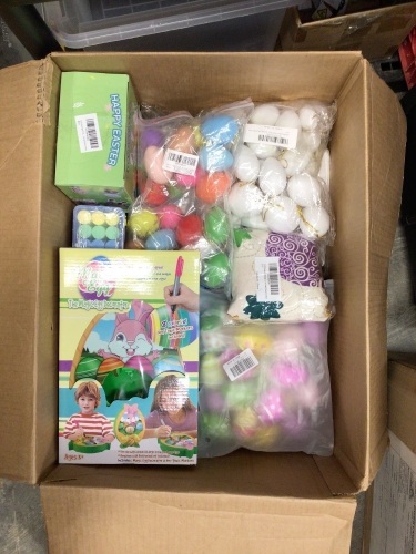 Large box of Misc Easter Decor, Eggs, Crafts, Etc - Lot 11